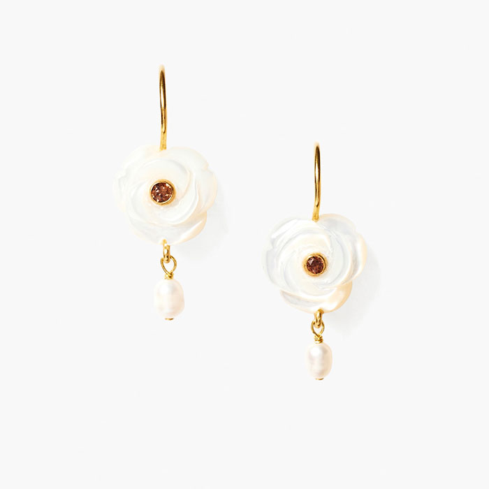 大学 兄弟割引 ホワイトマザーオブパール SALE】ローザリー ピアス CHAN ピアス アクセサリー